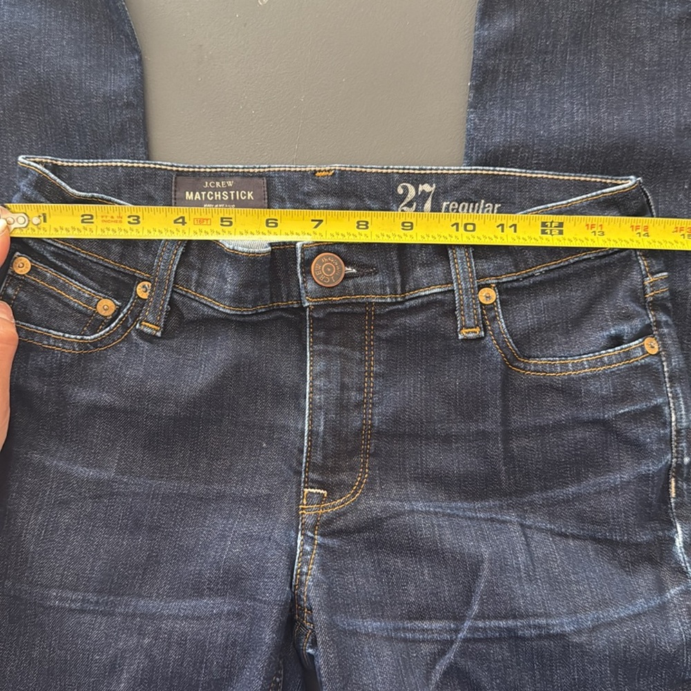 J. Crew Matchstick Jeans 27 Regular Women’s Mid Rise Slim Denim Blue Dark Wash - Picture 6 of 6